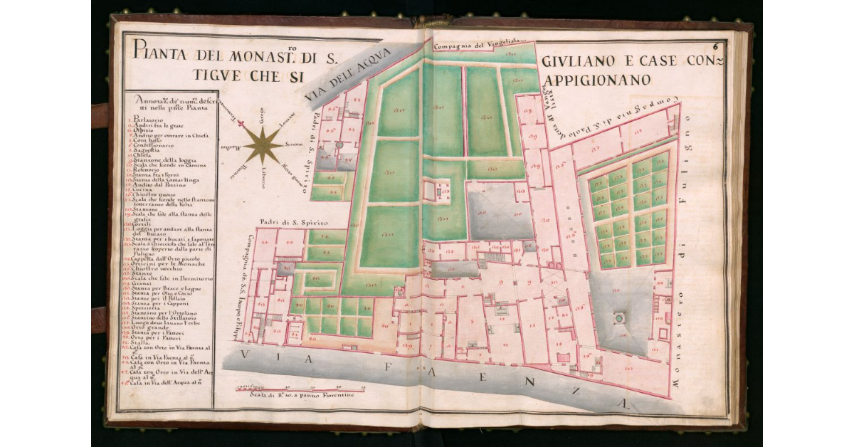 Pianta del Monastero di S.Giuliano e case contigue che si appigionano
