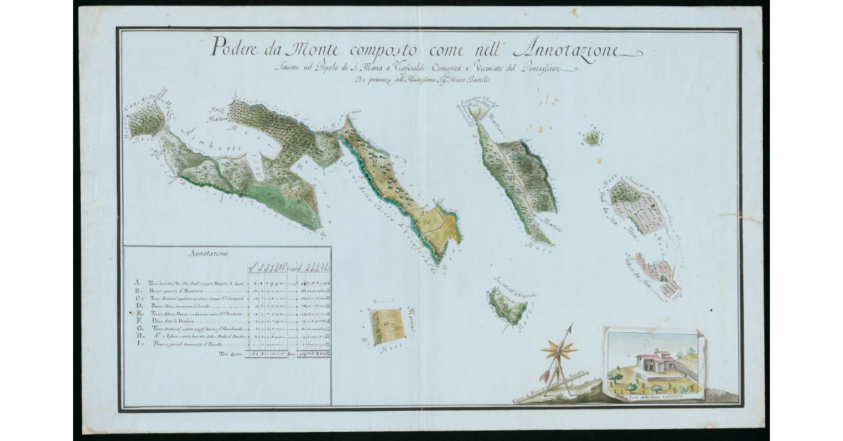 Podere da Monte composto come nell'Annotazione situato nel Popolo di S. Maria a Vicoferaldi Comunità e Vicariato di Pontassieve di pertinenza dell'Ill.mo Sig. Marco Bartoli