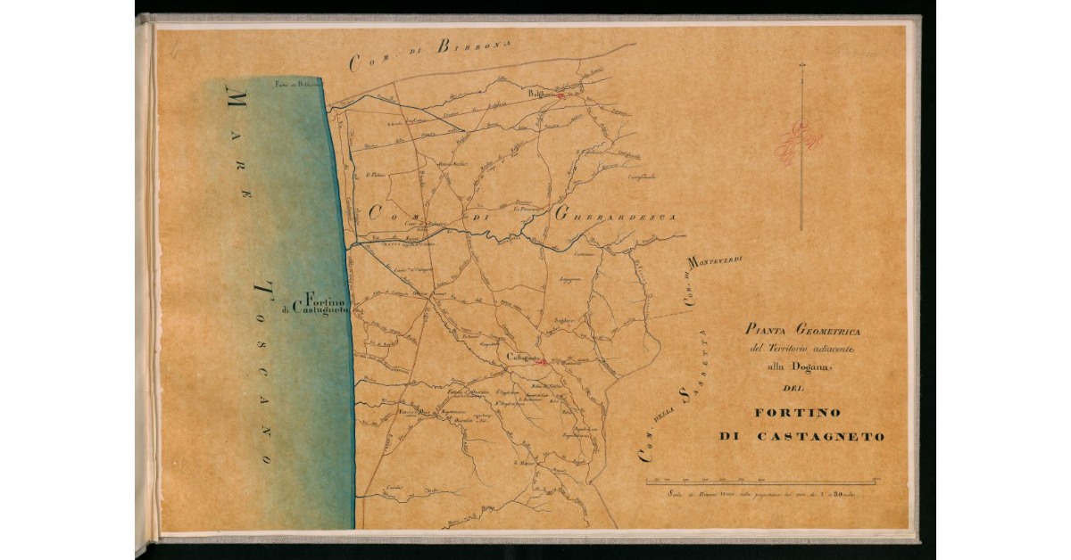 Pianta geometrica del territorio adiacente alla dogana del Fortino di Castagneto