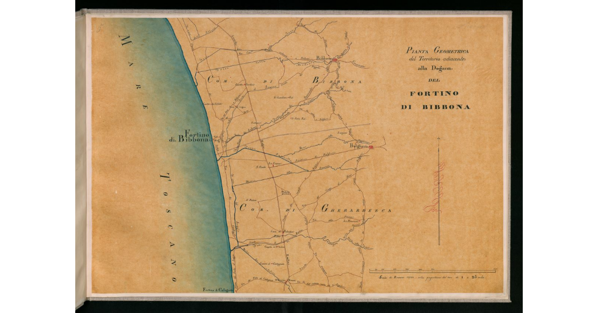 Pianta geometrica del territorio adiacente alla dogana del Fortino di Bibbona