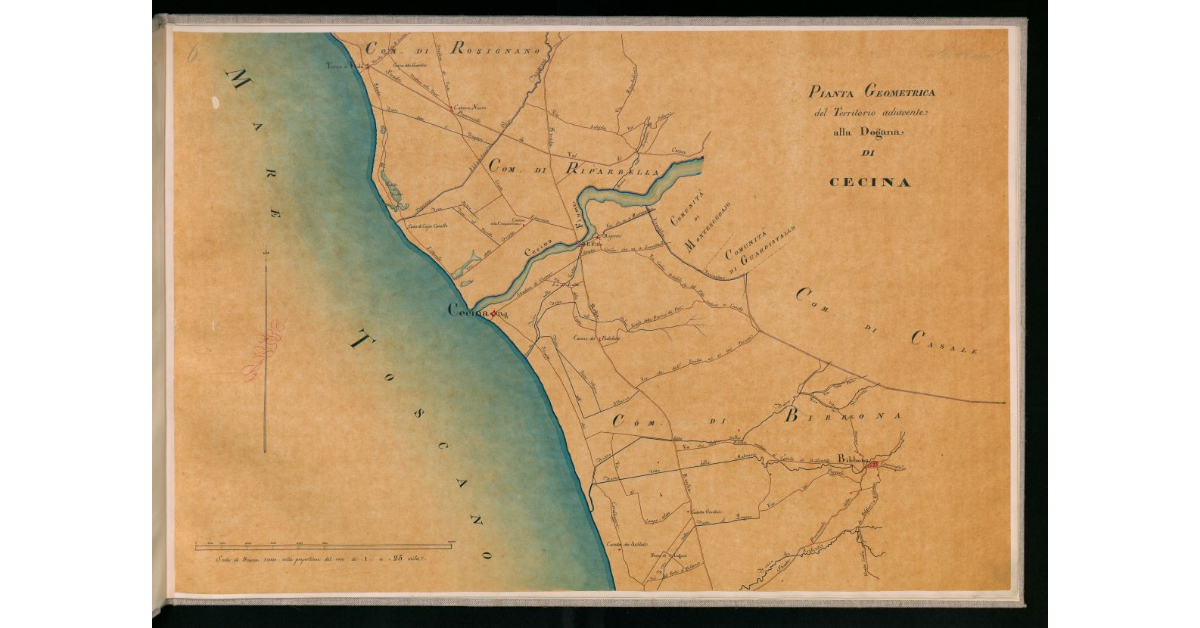 Pianta geometrica del territorio adiacente alla dogana di Cecina