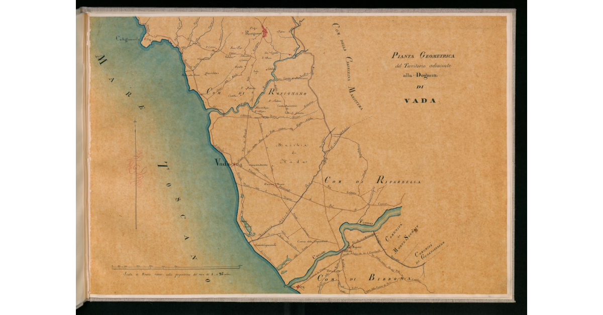 Pianta geometrica del territorio adiacente alla dogana di Vada