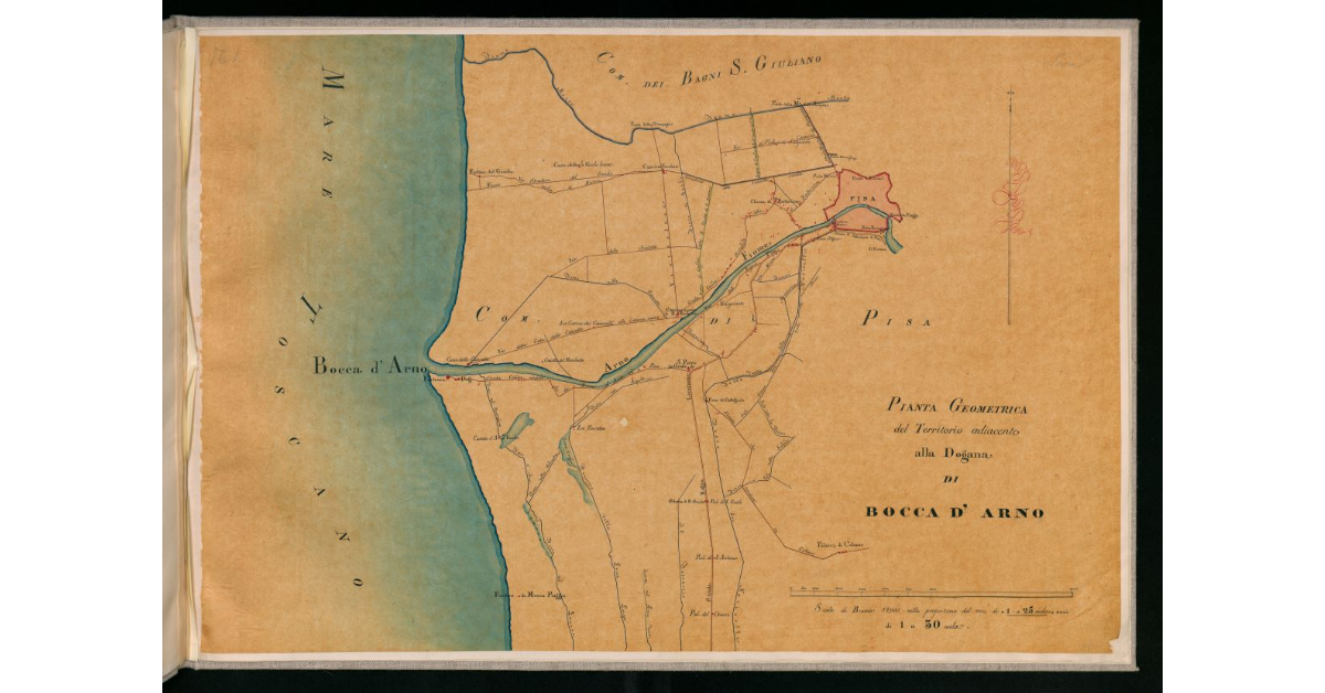 Pianta geometrica del territorio adiacente la dogana di Bocca d'Arno