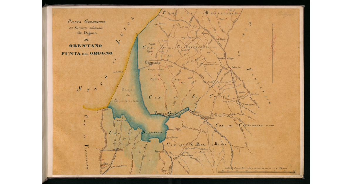 Pianta geometrica del territorio adiacente alle dogane di Orentano, Punta del Grugno