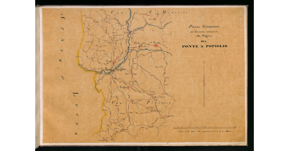 Pianta geometrica del territorio adiacente alla dogana del Ponte a Popiglio