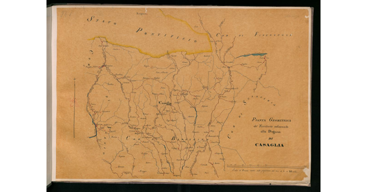 Pianta geometrica del territorio adiacente alla dogana di Casaglia