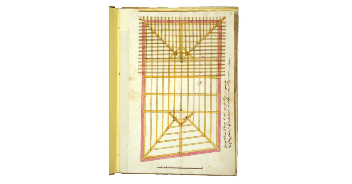 Pianta del tetto del teatro di Siena