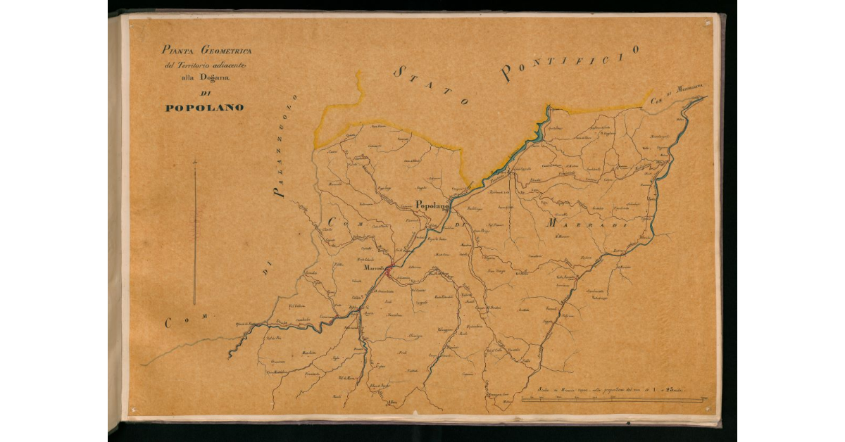 Pianta geometrica del territorio adiacente alla dogana di Popolano