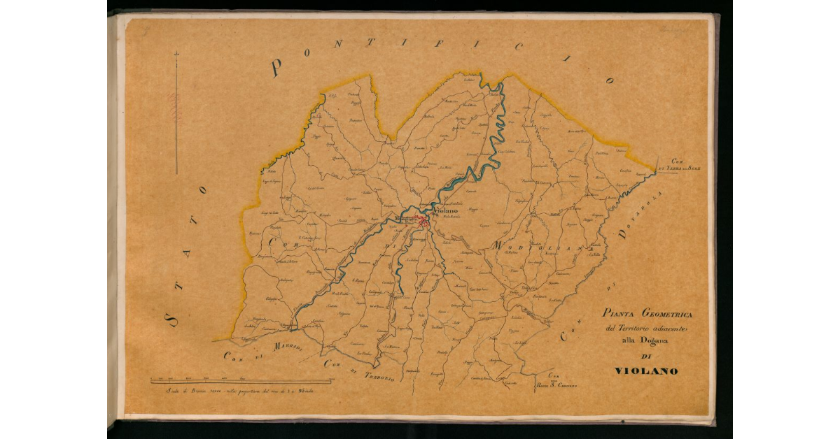 Pianta geometrica del territorio adiacente alla dogana di Violano