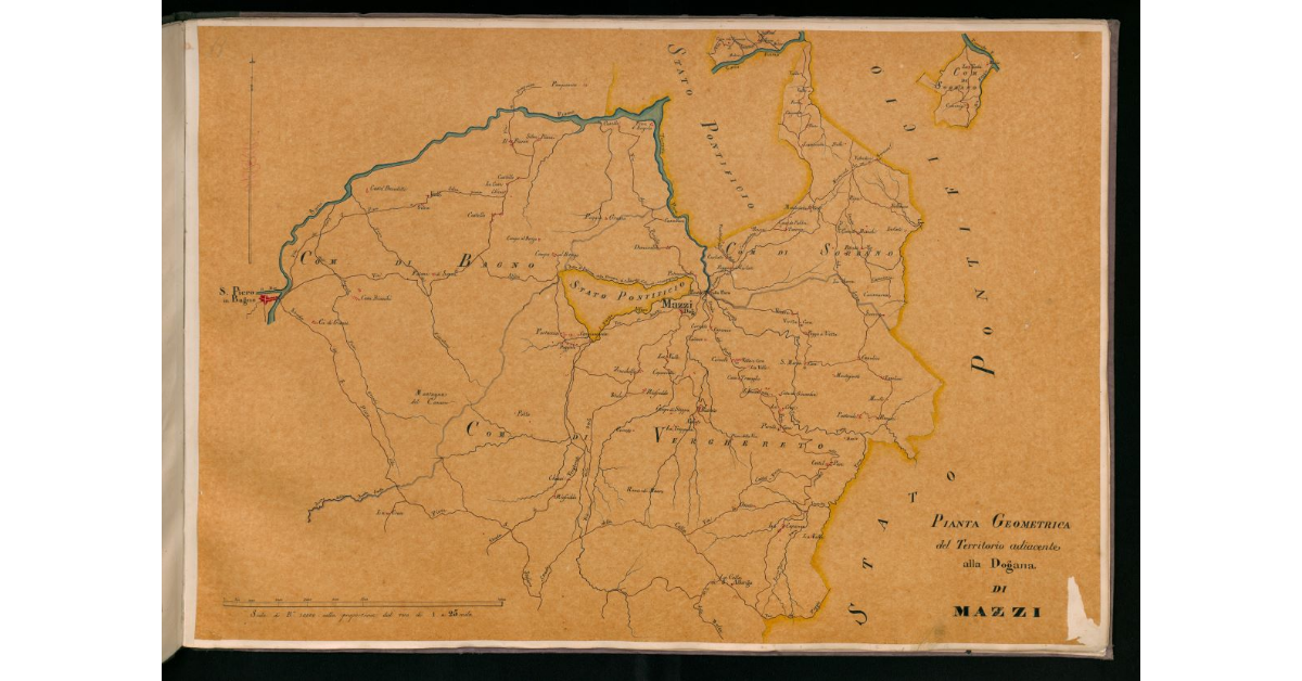 Pianta geometrica del territorio adiacente alla dogana di Mazzi
