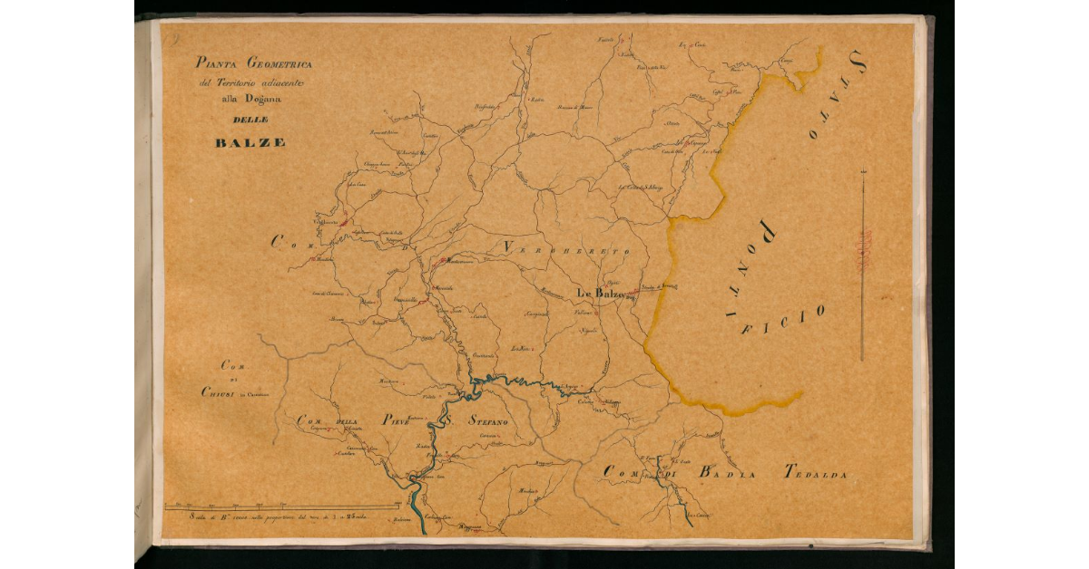 Pianta geometrica del territorio adiacente alla dogana delle Balze