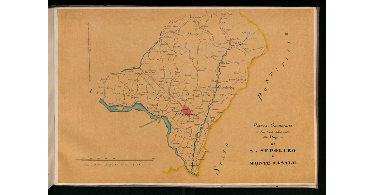 Pianta geometrica del territorio adiacente alle dogane di S. Sepolcro e Monte Casale