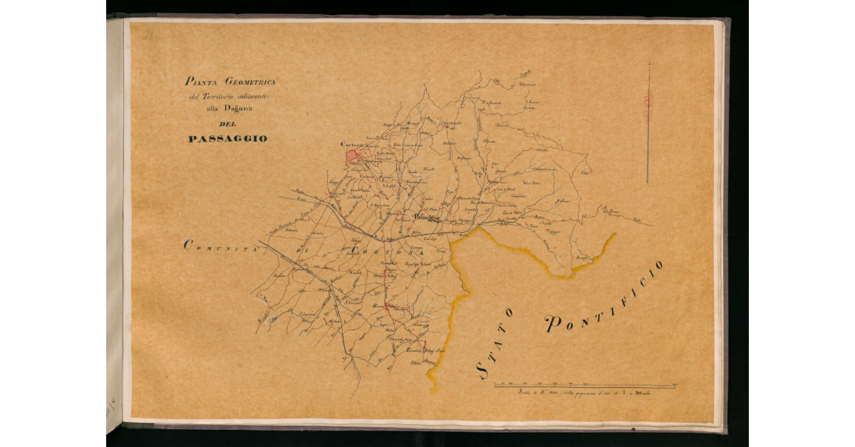 Pianta geometrica del territorio adiacente alla dogana del Passaggio