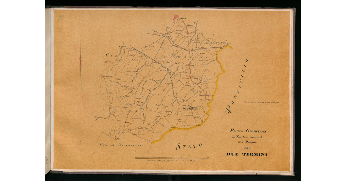 Pianta geometrica del territorio adiacente alla dogana dei Due Termini