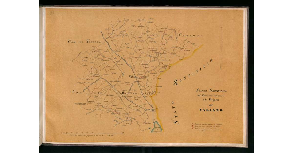 Pianta geometrica del territorio adiacente alla dogana di Valiano
