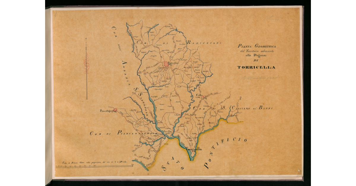 Pianta geometrica del territorio adiacente alla dogana di Torricella e Radicofani
