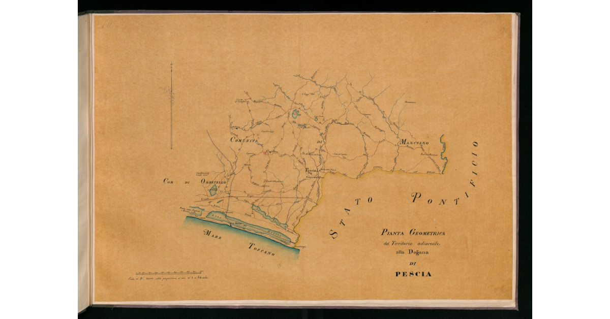 Pianta geometrica del territorio adiacente alla dogana di Pescia