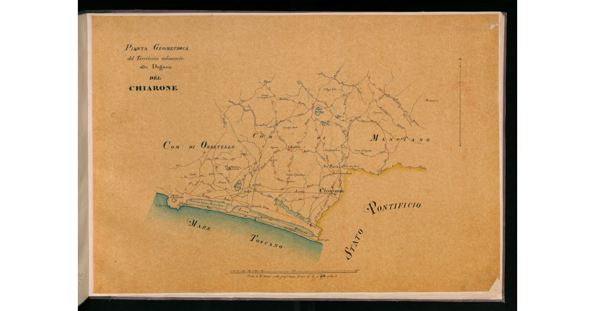 Pianta geometrica del territorio adiacente alla dogana del Chiarone