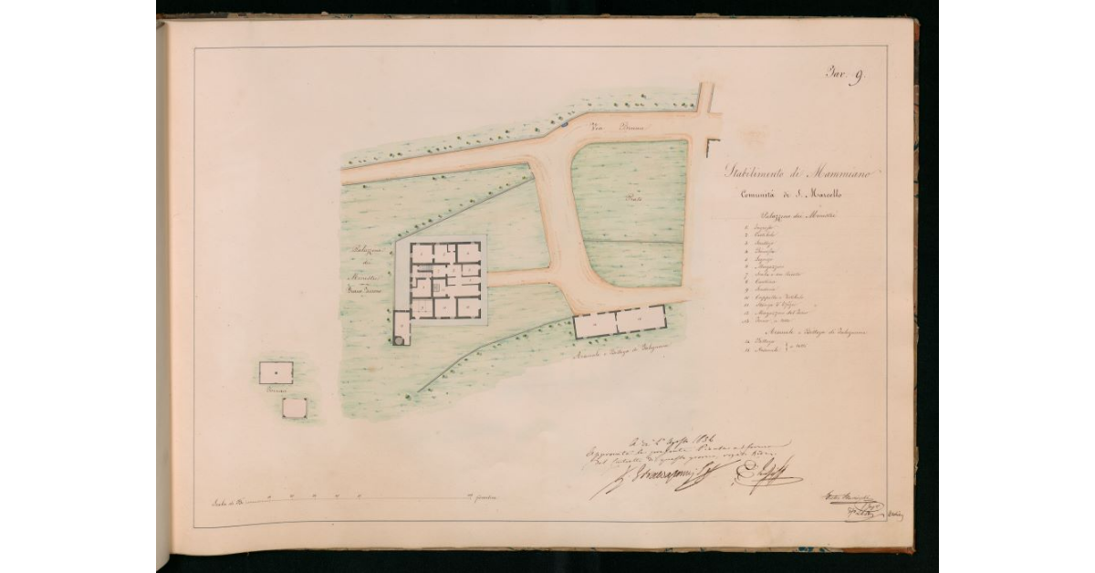 Tav.9 - Stabilimento di Mammiano. Comunità di S.Marcello. Palazzina de Ministri