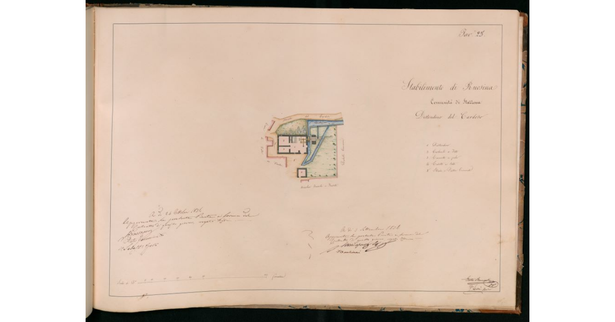 Tav.23 - Stabilimenti di Ruosina. Comunità di Stazzema. Distendino del Cardoso
