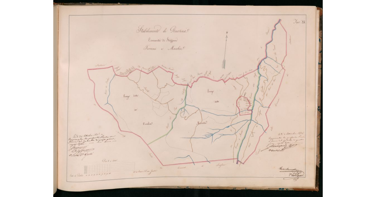 Tav.24 - Stabilimento di Ruosina. Comunità di Stazzema. Terreni e Macchie