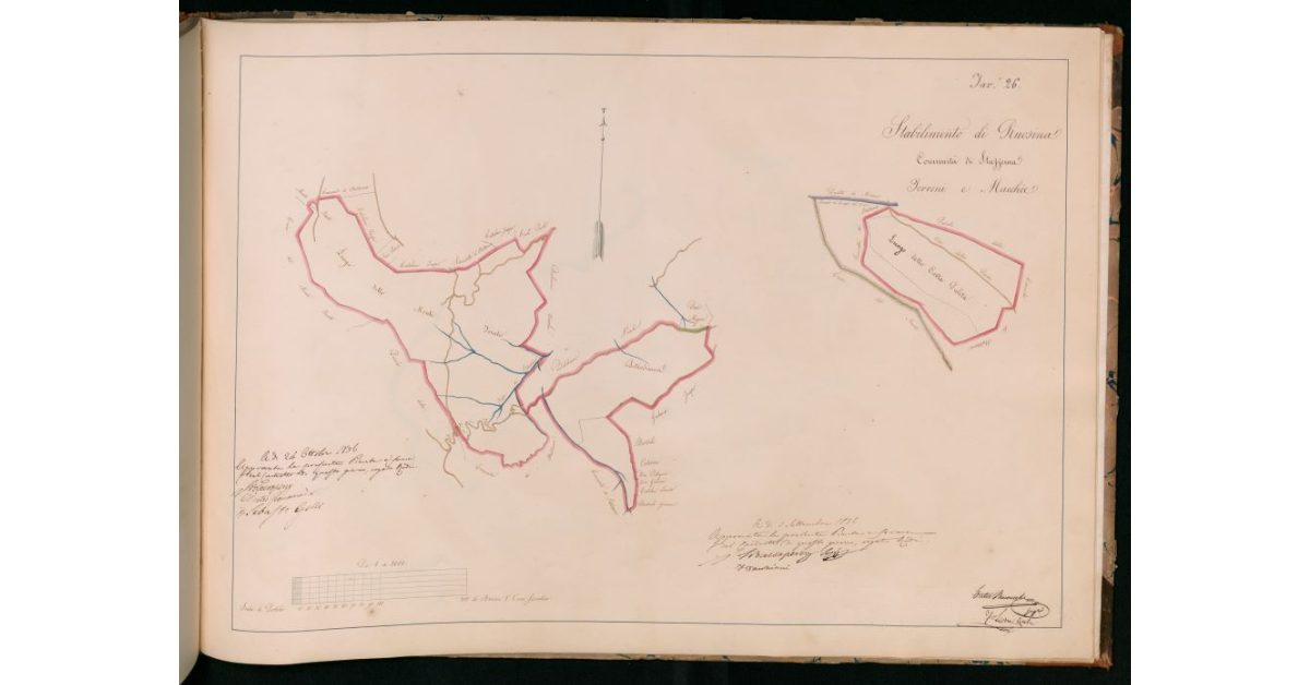 Tav.26 - Stabilimento di Ruosina. Comunità di Stazzema. Terreni e macchie