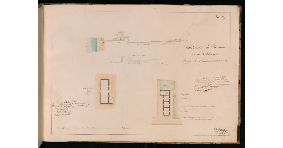 Tav.29 - Stabiliniento di Ruosina. Comunità di Pietrasanta. Possessi alla Marina di Pietrasanta