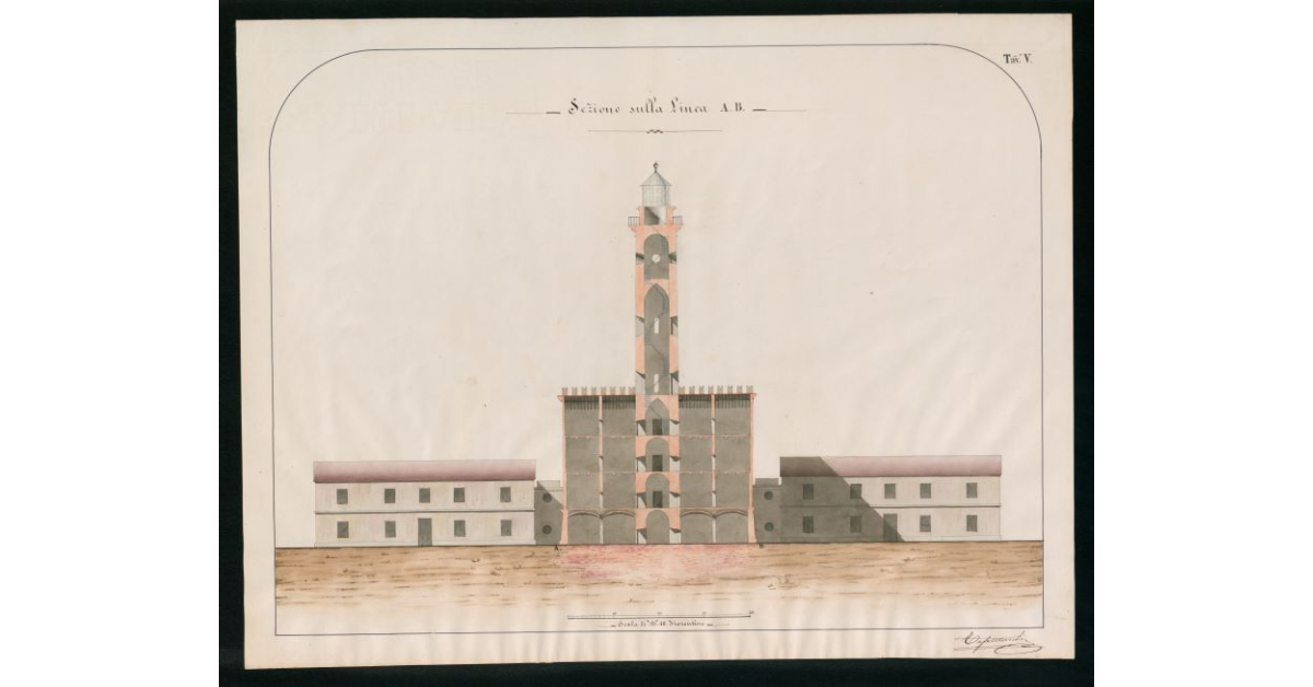 Tav.V - Sezione sulla linea A.B