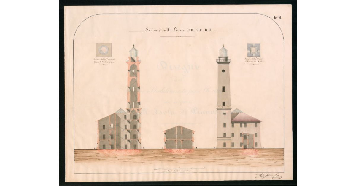 Tav.VI - Sezione sulla linea C.D. E.F. G.H