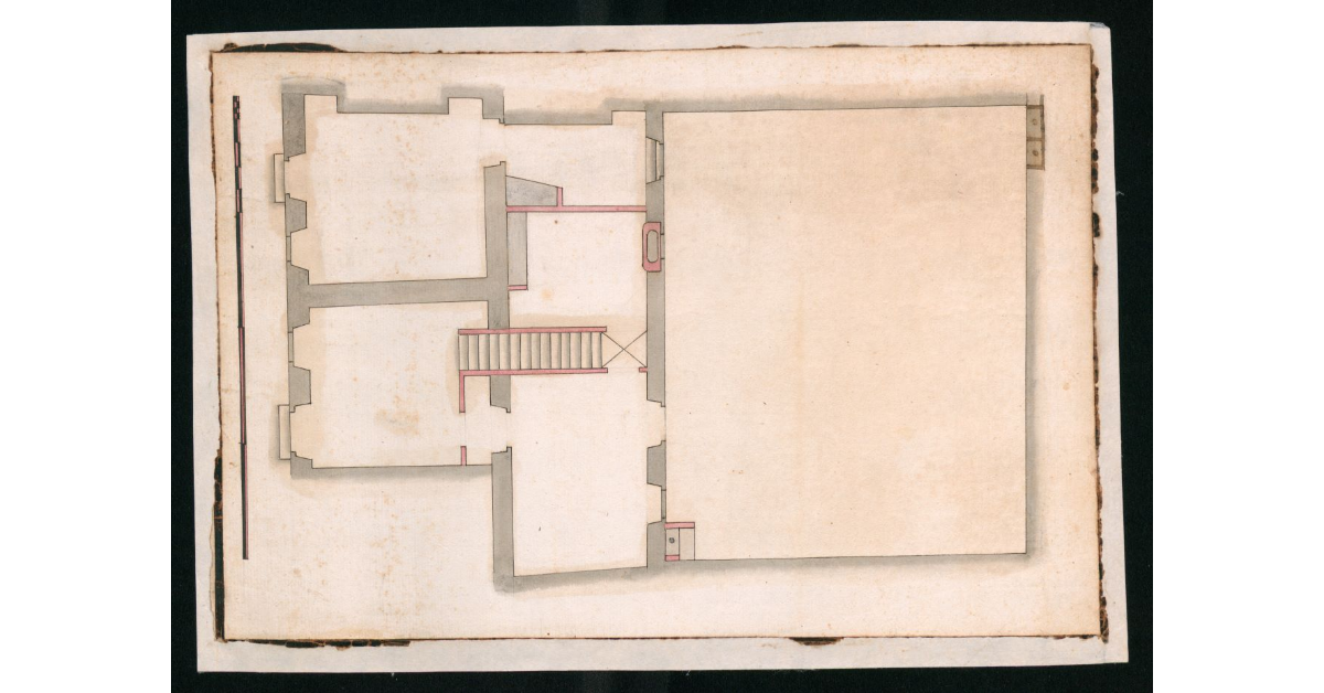 [Planimetria di un particolare di edificio con scala interna]