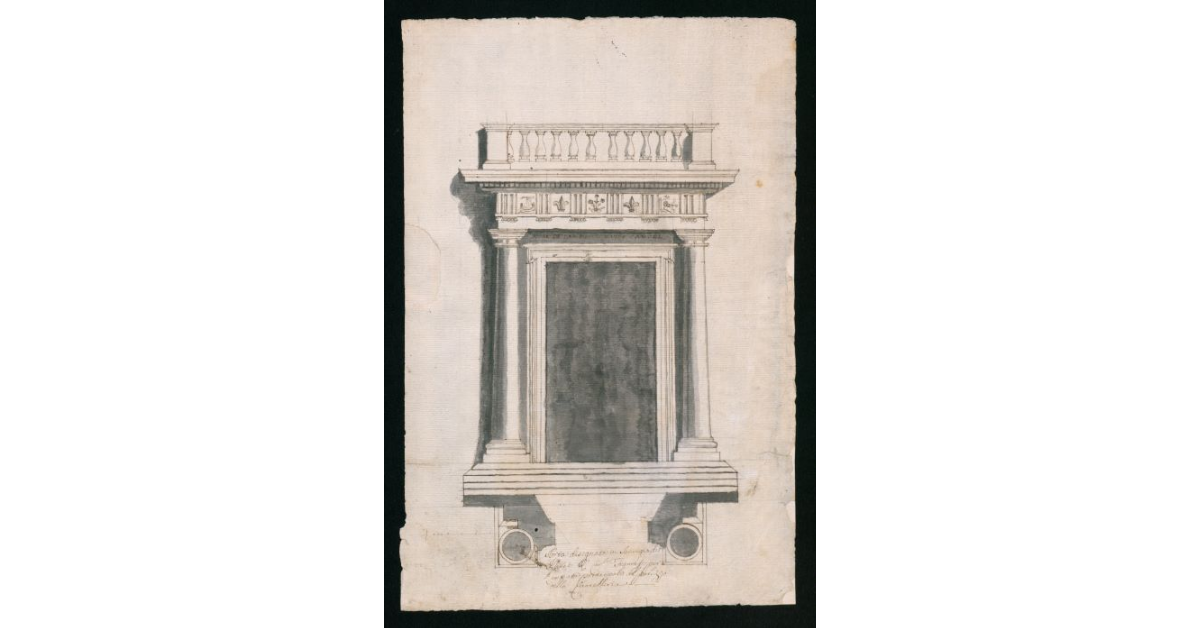 Porta disegnata in servigio dell'Ill.mo R.o Car.le Francese per l'entrata principale al Palazzo della Cancelleria