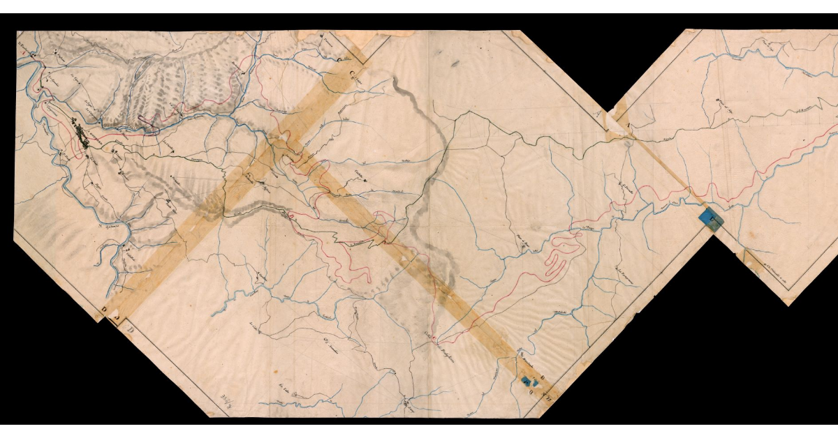 [Sbozzo di mappa catastale relativo al territorio di S.Godenzo]