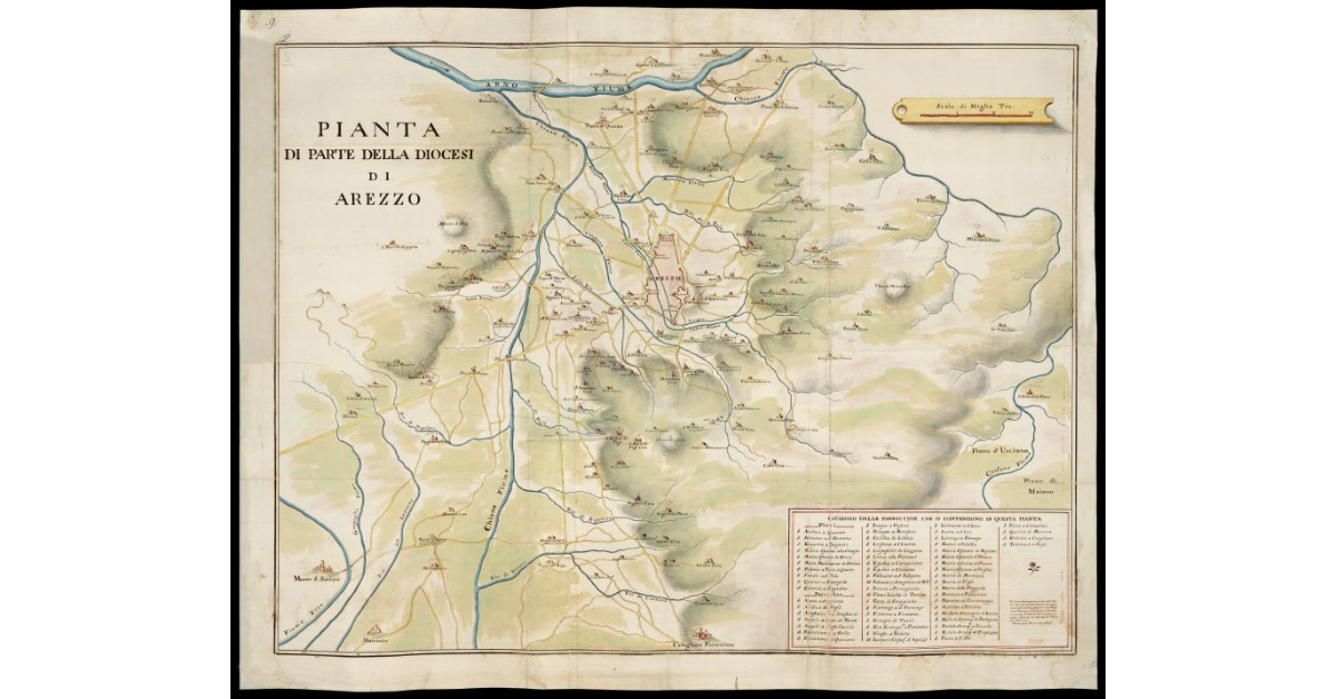Pianta di parte della Diocesi di Arezzo