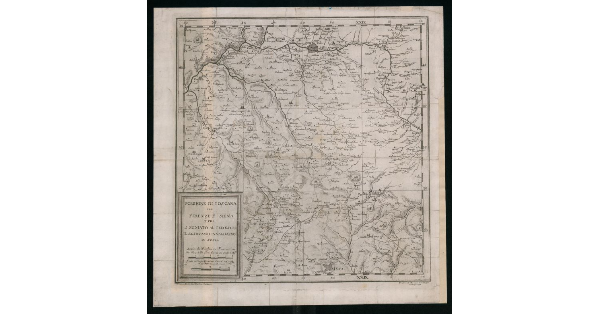 Porzione di Toscana fra Firenze e Siena e fra S.Miniato al Tedesco e S.Giovanni in Valdarno di Sopra