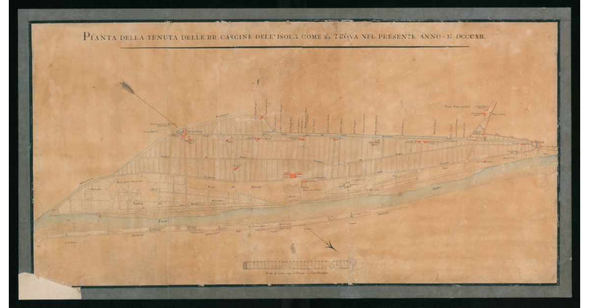 Pianta della Tenuta delle RR.Cascine dell'Isola come si trova nel presente anno MDCCCXII