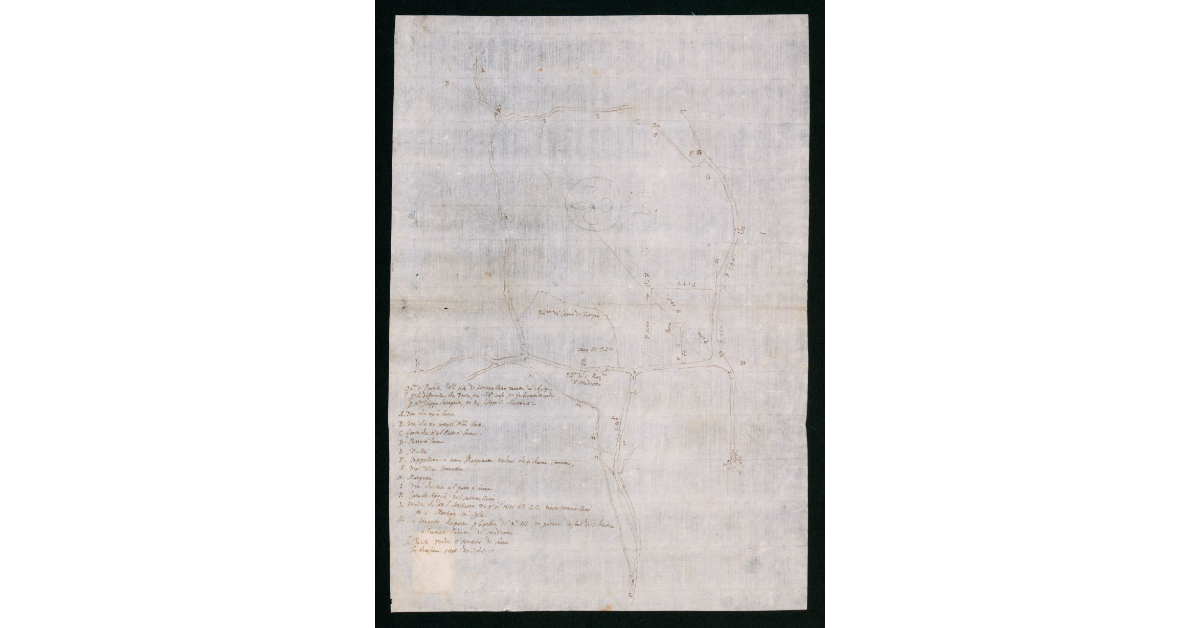 Pianta del sito di Seravallino levata l'anno 1604 per la differenza che verte tra Montecarlo [e lo stato lucchese]