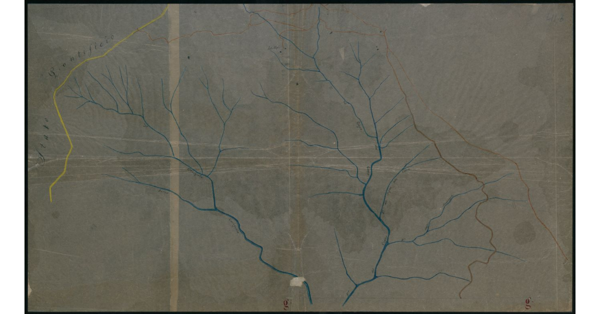 [Mappa di un tratto del corso del torrente Carigiola nel territorio di Vernio]