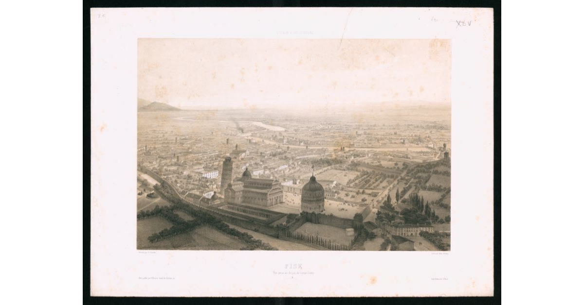 Pise. Vue prise au dessus du Campo Santo