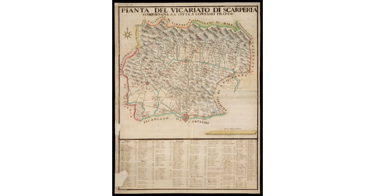 Pianta del Vicariato di Scarperia comprensiva la Città e contado pratese