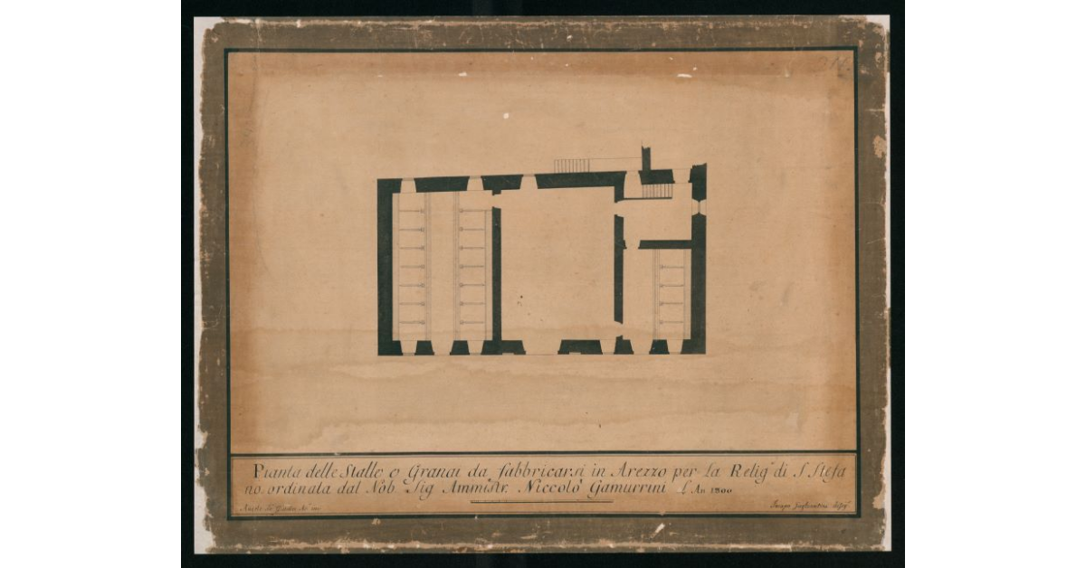Pianta delle Stalle e Granai da fabbricarsi in Arezzo per la Religione di S.Stefano ordinata dal Nob.Sig.Ammistr.Niccolò Gamurrini l'anno 1800