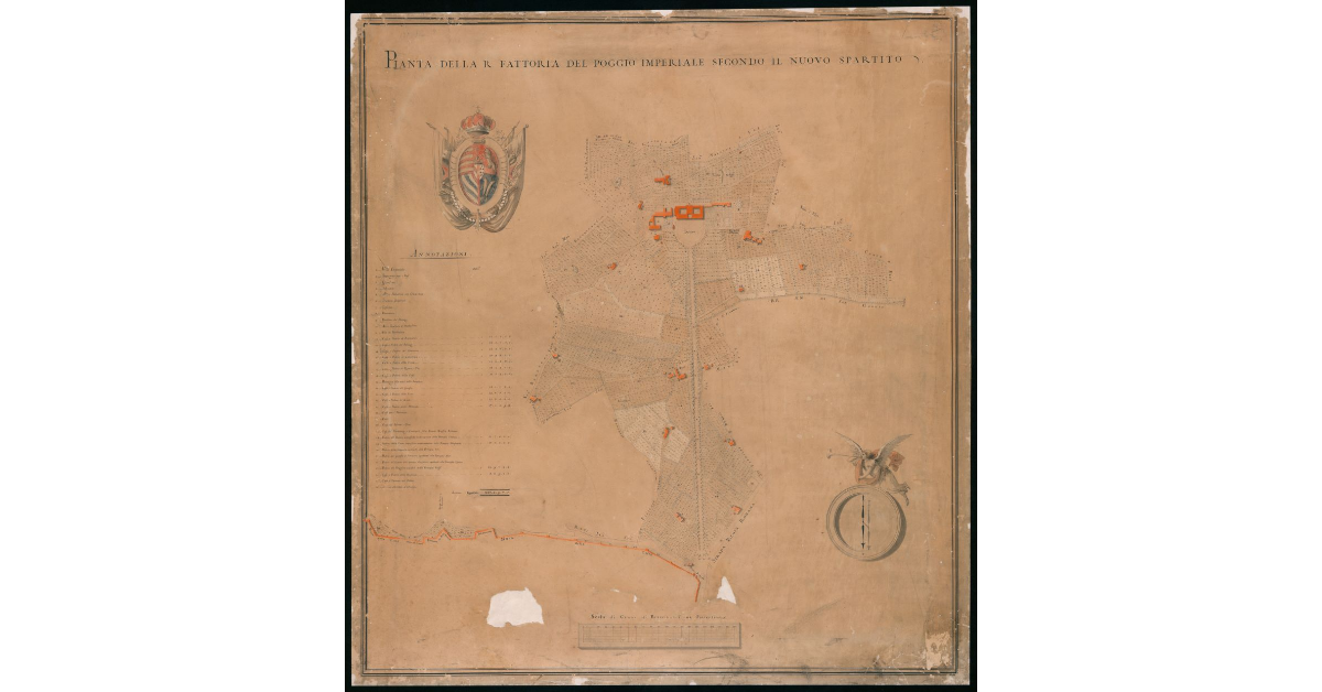 Pianta della R.Fattoria del Poggio Imperiale secondo il nuovo spartito