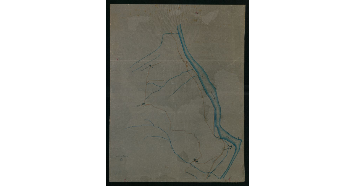 [Carta topografica del territorio della Torricella con la gora del Cavalciotto nella comunità di Prato]