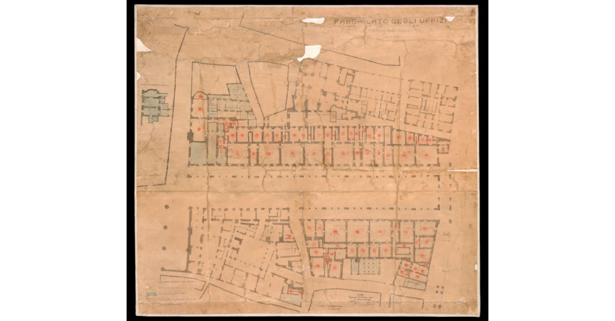 Fabbricato degli Uffizi. Pianta del Piano Terreno