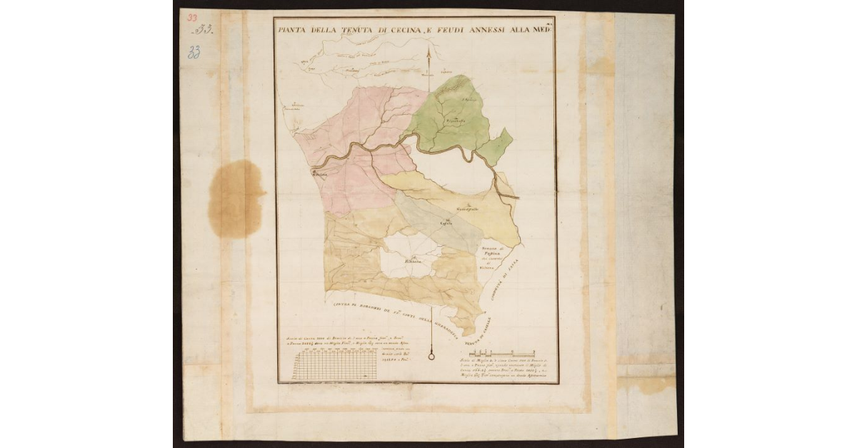 Pianta della Tenuta di Cecina, e Feudi annessi alla med.ma