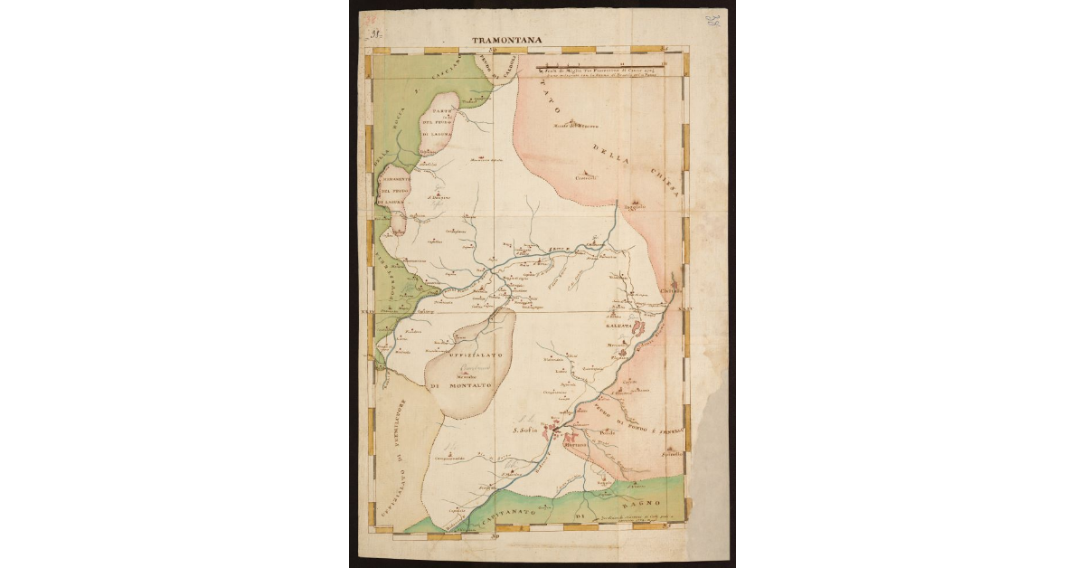 [Pianta del territorio di pertinenza di Galeata e S. Sofia di Romagna]