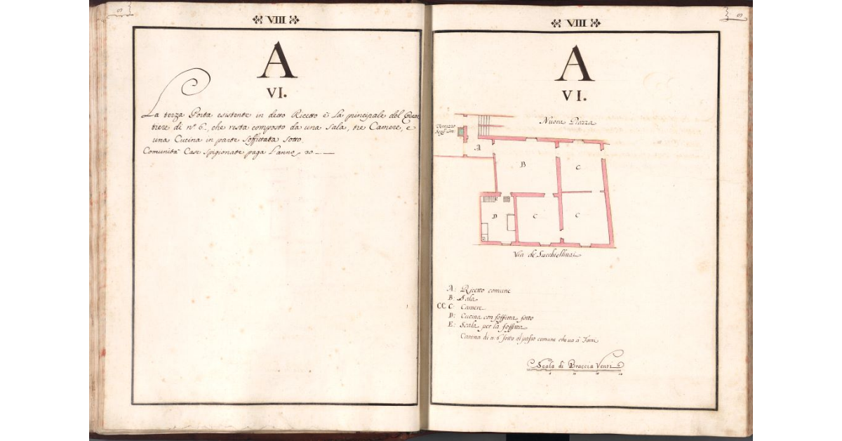 [Pianta del quartiere n. 6 del Ghetto di Firenze]