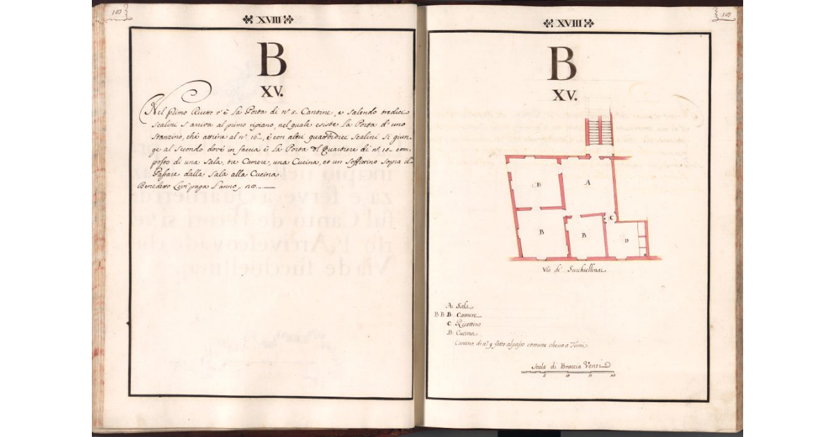 [Pianta del quartiere n. 15 del Ghetto di Firenze]