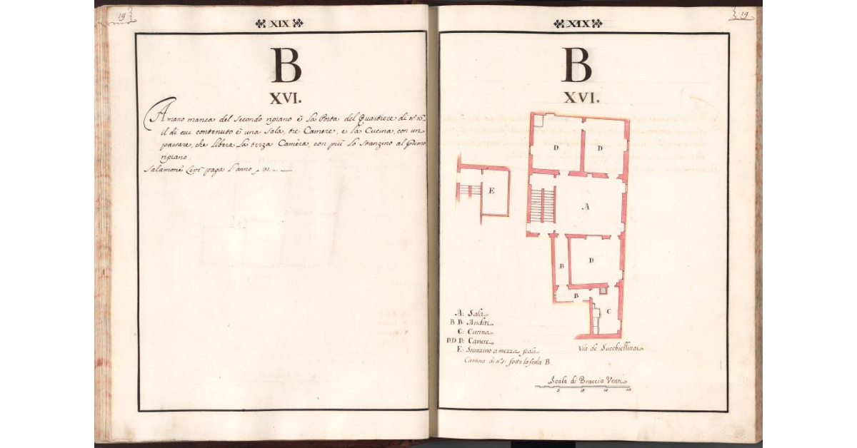 [Pianta del quartiere n. 16 del Ghetto di Firenze]