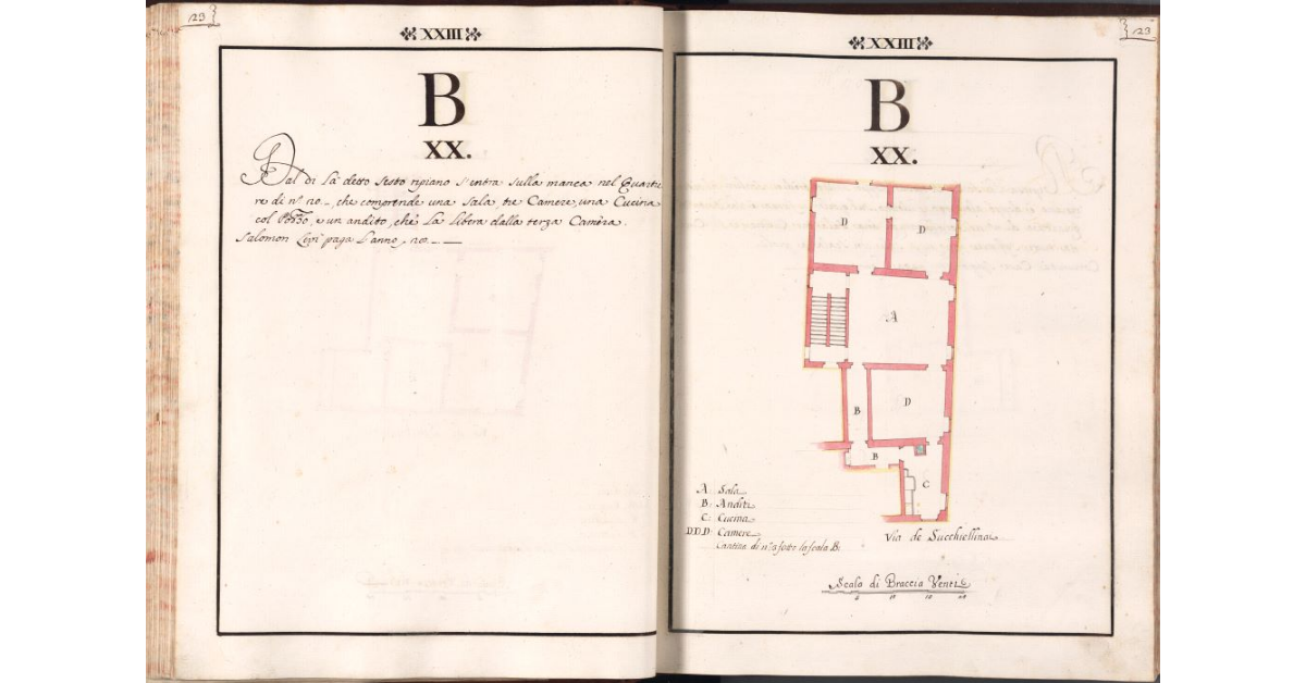 [Pianta del quartiere n. 20 del Ghetto di Firenze]