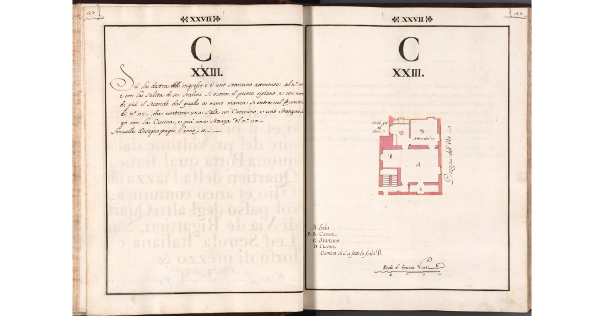 [Pianta del quartiere n. 23 del Ghetto di Firenze]